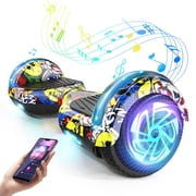 YHR Hoverboard for Kids Adults, 6.5" Bluetooth Self Balancing Scooter with LED Lights, Ages 6-12Graffiti