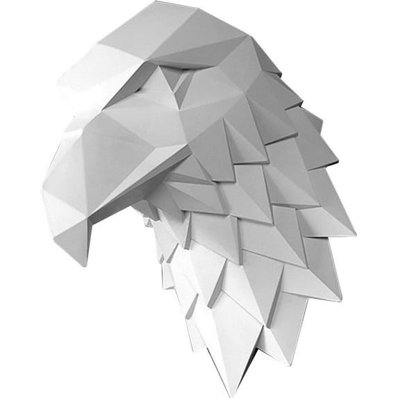 YHRJ Wall Decoration Geometric Eagle Head Wall Decoration,3D Wall Sculpture in The Living Room,Hotel Resin Animal Head Wall Hanging,Easy to Install,Home Decoration (Color : White, Size : 2232cm)