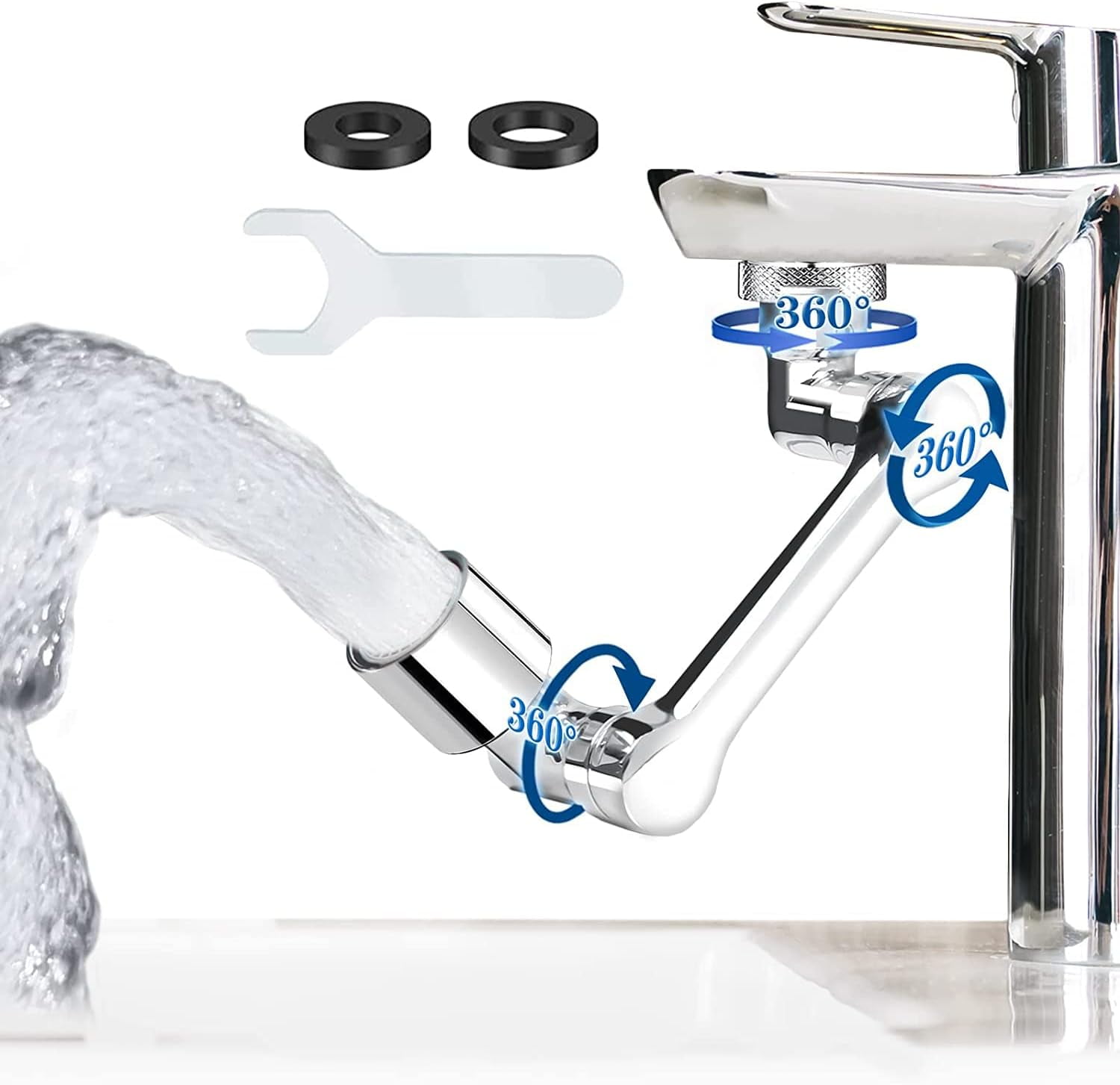 YHRY 1080° Rotating Faucet Extender, Rotating Extension Faucet Aerator, Universal Rotating