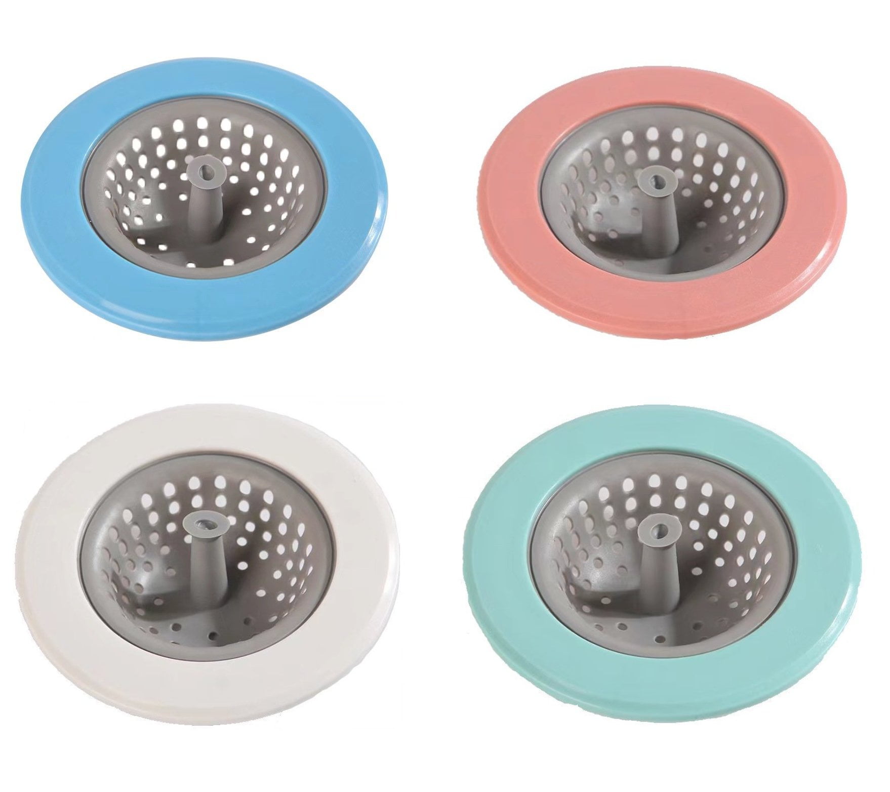 YHRY 4 Pcs Kitchen & Bathroom Silicone Sink Strainer, Plastic Filter