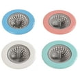 YHRY 4 Pcs Kitchen & Bathroom Silicone Sink Strainer, Plastic Filter Drain Catcher Plug, Garbage