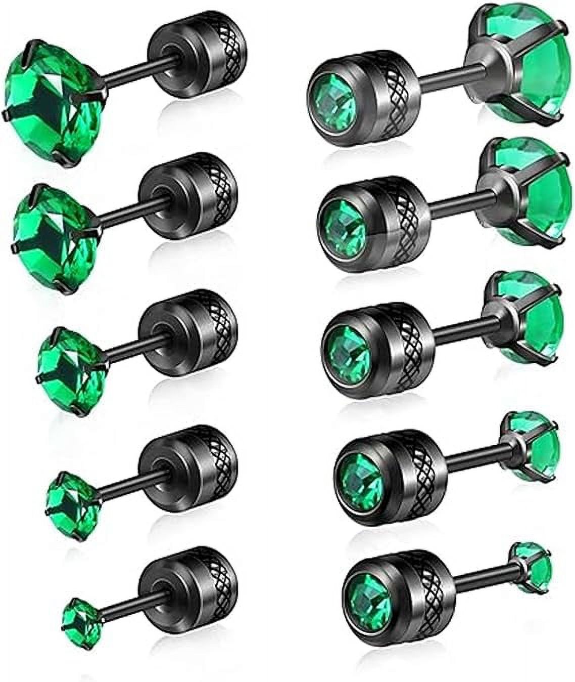 YHRY 5 Pairs Titanium Stud Earrings for Sensitive Ears St, Patrick's