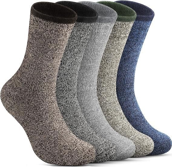 YHRY 5 Pairs Wool Socks Mens, Winter Soft Thick Warm Socks for Men ...
