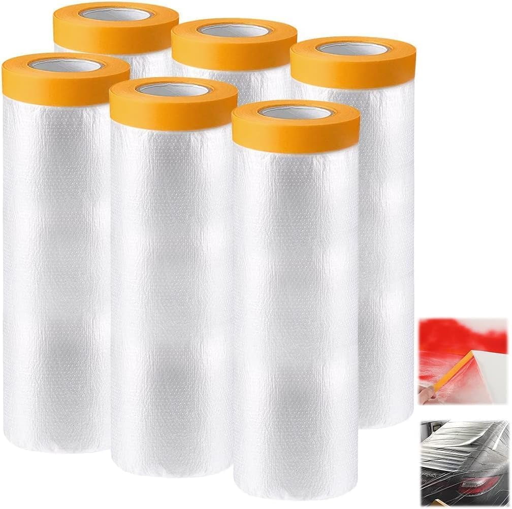 YHRY 6 Pcs Dust Sheet Water Resistant Carpet Protector Film, Masking