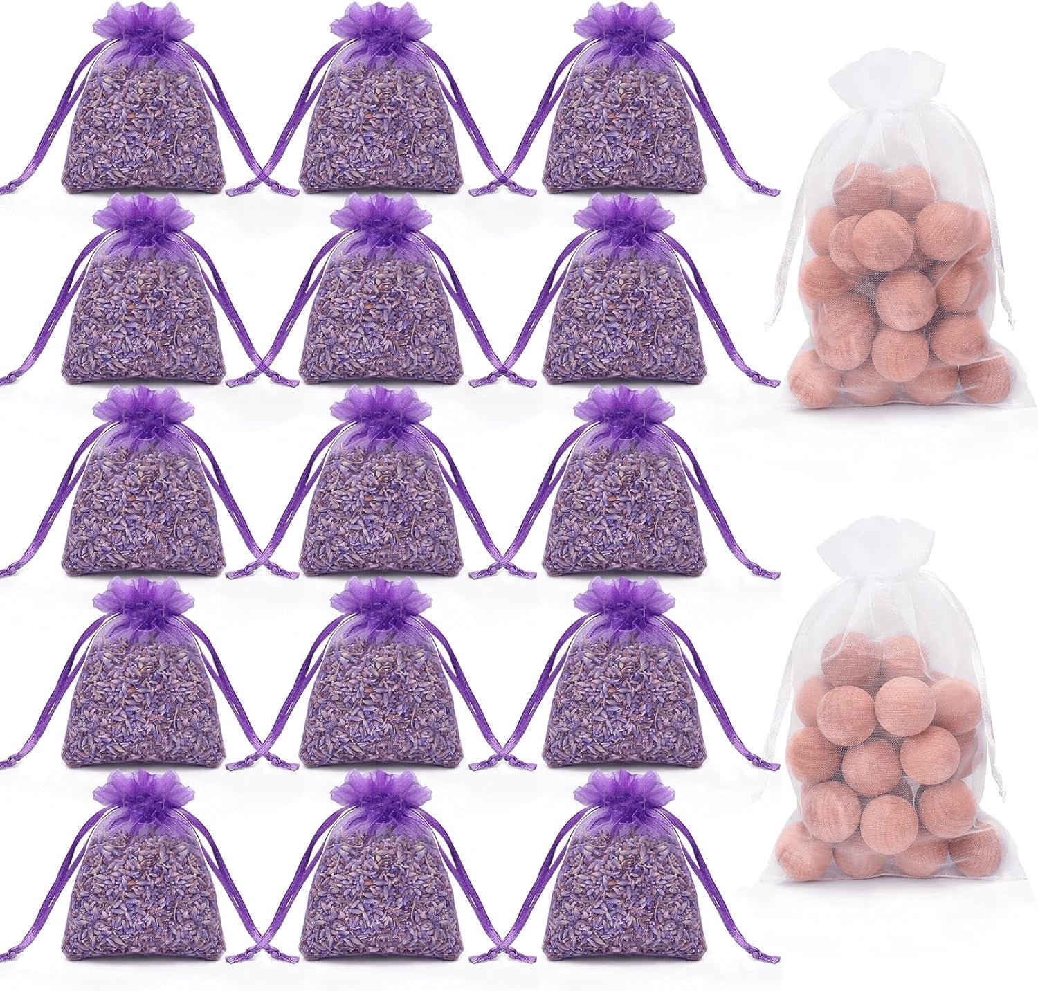 YHRY Cedar Blocks for Clothes Storage, 48 Cedar Balls and 15 Lavender