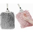 YHRY Chenille Hand Towels, Hanging Hand Drying Towel with Button Loop