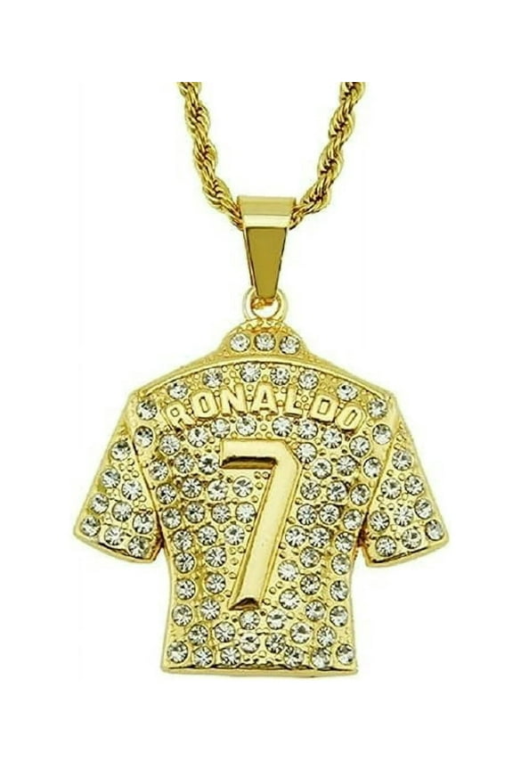 Jersey Necklace for Men, Number 7 Soccer Jersey Pendant Necklace, Hip Hop Rock Mens Football Player 7 Jersey Charm Necklace, Rap Punk Football Star Memorial Necklace