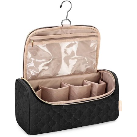 YHRY Travel Case for Dyson Airwrap Complete Styler and Attachments, Portable Storage Bag with Hanging Hook, Lightweight and Soft, Multiple Pockets, for Hair Curler Accessories, Black