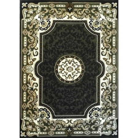 YHSF Traditional Floral Design Area Rug (Sage Green, 8 Feet x 10 Feet)