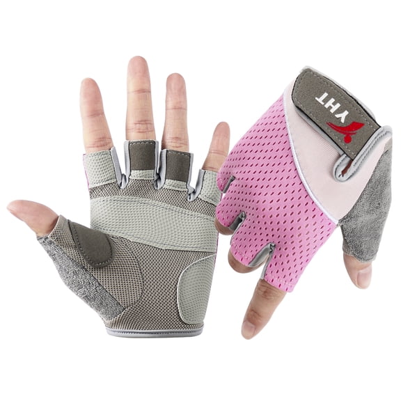 YHT Workout Gloves for Men and Women, Fingerless Weight Lifting Gloves for Exercise, Lightweight Breathable Gym Gloves for Weightlifting, Fitness, Training, Climbing, Rowing and Pull ups