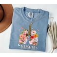 thumbnail image 1 of YHWH Christian Shirt – Comfort Colors Floral Lungs Tee, Yahweh Faith Shirt for Women, Breathe in God’s Name, 1 of 8