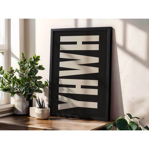 YHWH Wall Art Print, Black Christian Poster, Minimalist Scripture Decor, Modern Faith Typography