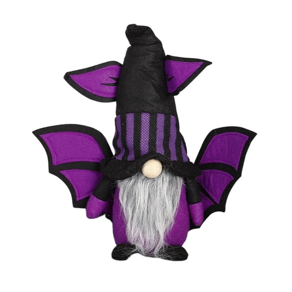 YHWJZYF 11.81inHalloween Gnomes Decorations, Purple Faceless Gnomes Plush with Bat Wings for Tiered Tray Decor Halloween Kitchen Table Party Decor Kids Gifts