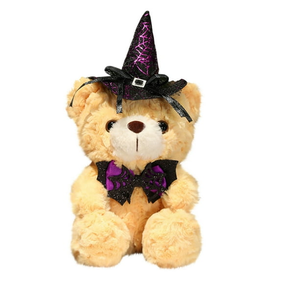 YHWJZYF Halloween Plush Bear - Halloween Wizard Stuffed Animal Teddy Bear with Hat, Halloween Party Decorations Gifts for Boys & Girls - 11 Inch Halloween Toy Bear Plushies Stuffed Animal