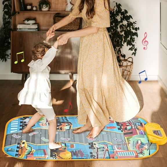 YHWJZYF Kids Musical Piano Mats,33.8" x20.4" Floor Piano Keyboard Mat Sounds Blanket Touch Playmat Funny Touch Play Dancing Mat Early Education Toys for 3+ Years Old Girls Boys Gifts