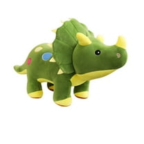 YHWJZYF Present for Every Age & Occasion Dinosaur Plush Toy,15.7" Stuffed Animal Triceratops Throw Plushie Pillow Doll,Soft Green Fluffy Friend Hugging Cushion