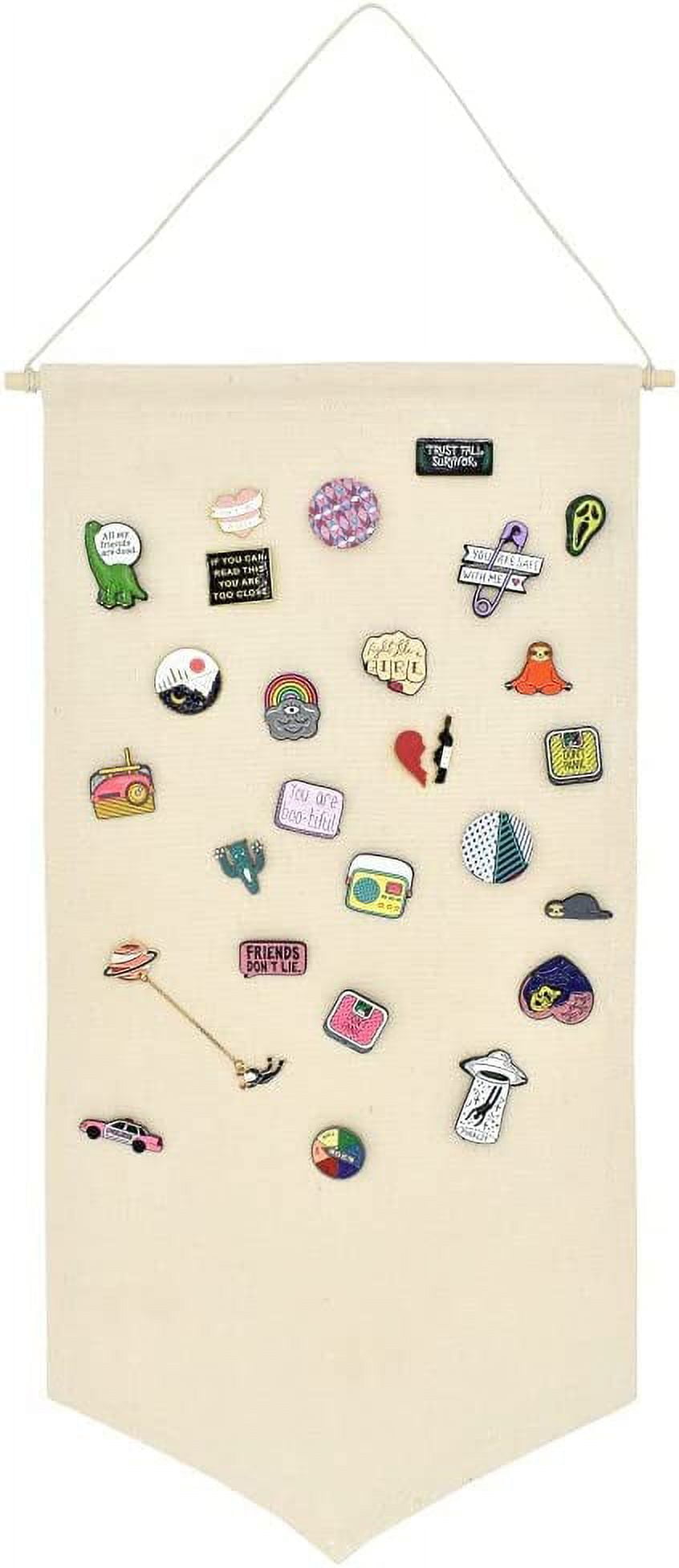 YI DEF Wall Mount Brooch Jewelry Organizer Canvas Display Stand Enamel