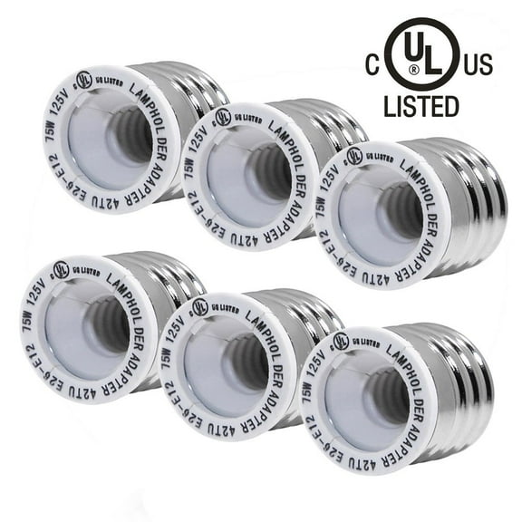 YI LIGHTING LED Medium Base to Candelabra Screw Light Bulb Socket (6 Count)