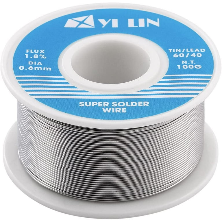 YI LIN 60/40 Solder 100g Tin Lead Rosin Core Solder Wire For Electrical  Soldering (0.6mm/100g)