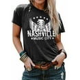 thumbnail image 1 of YI XIANG RAN Nashville Shirts for Women Vintage Guitar Wings Graphic Tees Tennessee Concert Tshirt Country Music Gift Shirt Top, 1 of 5