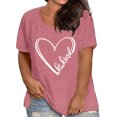 thumbnail image 1 of YI XIANG RAN Plus Size Be Kind Shirts Womens Heart Graphic Tees Teacher Tshirts Short Sleeve Summer Tunic Tops XL-4XL, 1 of 5