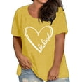 thumbnail image 1 of YI XIANG RAN Plus Size Be Kind Shirts Womens Heart Graphic Tees Teacher Tshirts Short Sleeve Summer Tunic Tops XL-4XL, 1 of 5
