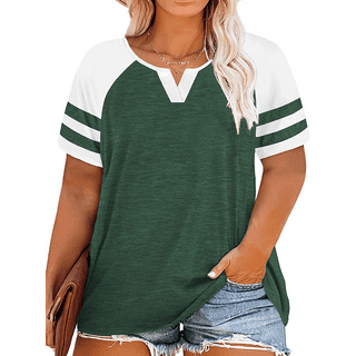 Striped V Neck T Shirt