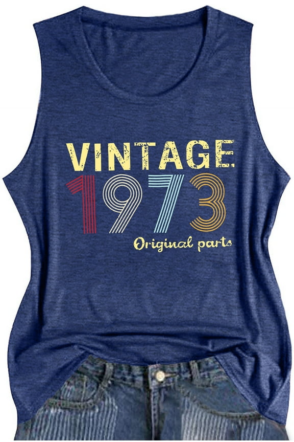 Vintage 1973 Tank Top Women 50th Birthday T-Shirts Retro 50 Year Old Birthday Gift Shirt Birthday Tee