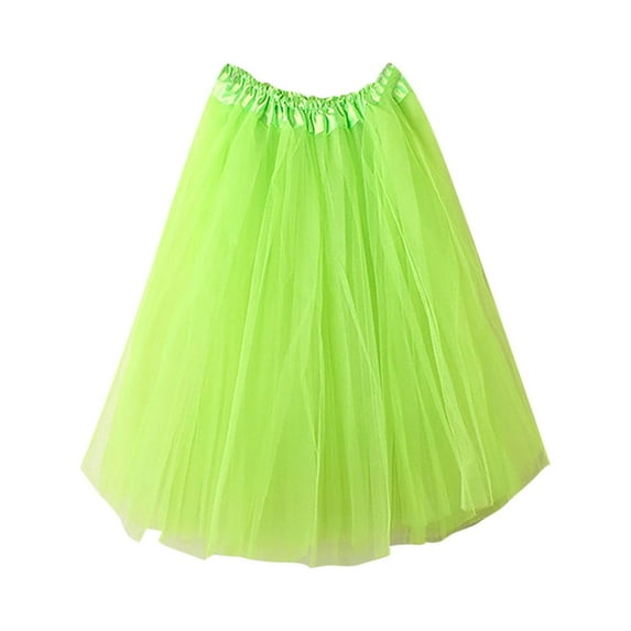YI YI Women 80's Tutu Skirt Layered Tulle Petticoat Tutu Free Mint Green