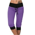 thumbnail image 1 of YI YI Women's Joggers Pants Baggy Lightweight Capri Pants Running Workout Athletic Cropped Sports Pants Soft Lounge Pajams Pants XL Purple, 1 of 7