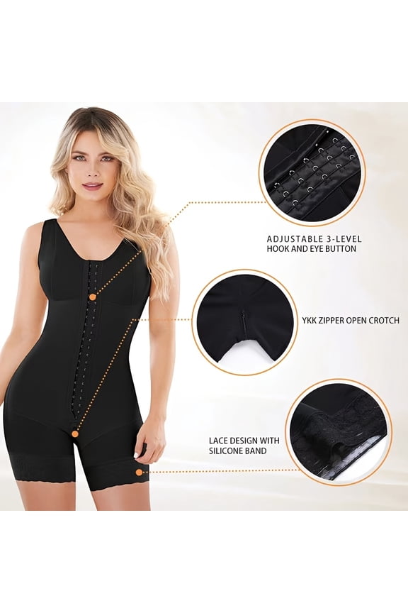 YIANN women's full body shaping, hip lifting, and abdominal compression shapewear, with zippered crotch and high waisted design for tight fitting