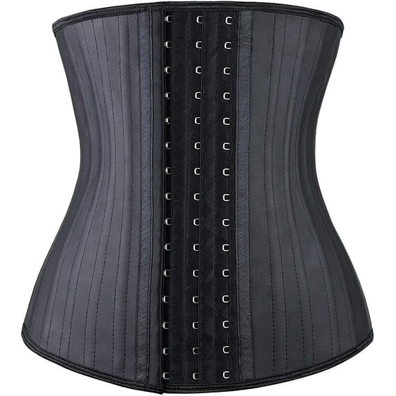 YIANNA Waist Trainer for Women Underbust Latex Sport Girdle Corsets Cincher Hourglass Body Shaper Black 2x-large
