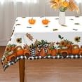 thumbnail image 1 of YIBAGA Fall Tablecloth, Thanksgiving Pumpkins ‌Trucks Buffalo Plaid Home Decor, 60 x 104 inch, Polyester, 1 of 5