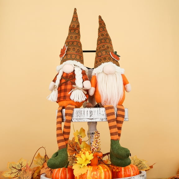 YIBAGA Fall Gnomes Plush Home Decor Set of 2,  Thanksgving Gnomes Plush, Indoor Decorations