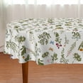 thumbnail image 1 of YIBAGA Spring Tablecloth, Leaves Floral Table Cover Indoor Home Decor, 60 x 84 inch Oval, Polyester, 1 of 5