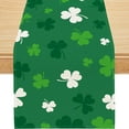 thumbnail image 1 of YIBAGA St. Patrick's Day Table Runner, Green Shamrock Table Decorations for St. Patrick's Day Party Dining, 13x90 inch, Polyester, 1 of 6