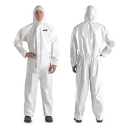 YIBER Hazmat Suit Disposable Coverall, Heavy Duty Protective Suit with Hood, Breathable & Water Resistant, for Men & Women, White, 7 Sizes-2XL 1