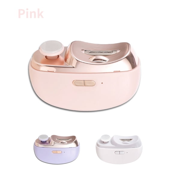 YIBONIKA Electric Automatic Nail Clipper USB Rechargeable Fingernail Trimmer with Light and Polisher Portable Nail Cutter for Baby Kids Adults Seniors, Pink