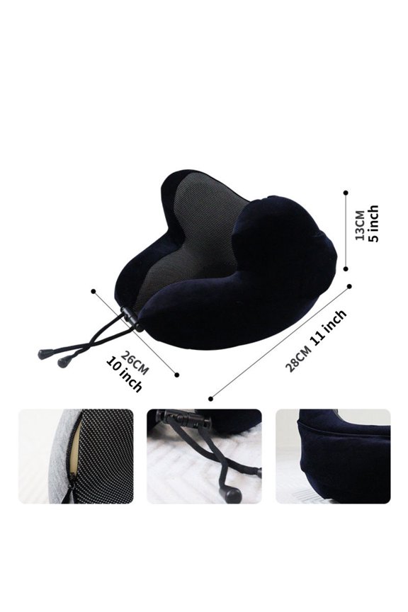 Memory Foam Travel Neck Pillow Noise Reduction Light Blocking for Car Office Home Airplane, Dark Gray