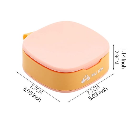YIBONIKA Portable Mini Box Organizer 4 Compartment Silicone Storage Box for Home Travel School, Orange