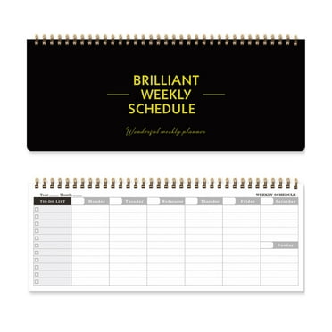 YIBONIKA Weekly & Monthly Planner Organizer - Portable, Wear-Resistant Notebook with Notepad for Students & Office Use, Black