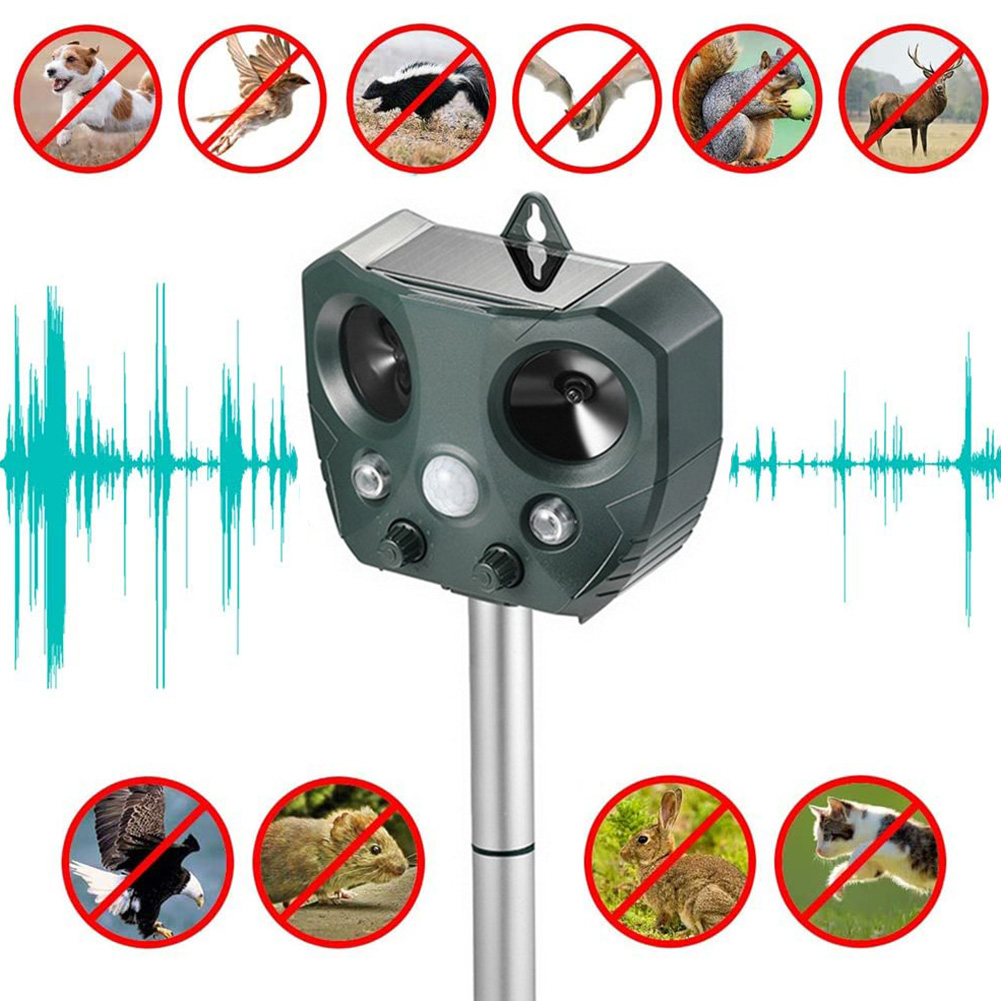 YIDEDE Solar Powered Ultrasonic Pest Repeller Waterproof Outdoor Animal
