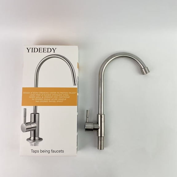 YIDEEDY Taps being faucets,Heavy Duty Lead-Free Reverse Osmosis Faucet for RO Drinking Water Filtration Systems, Brushed Nickel