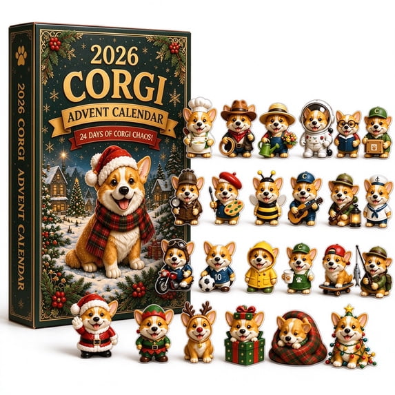 YIDIXING Corgi 2D Acrylic Advent Calendar 2026, Multicolor Countdown ...