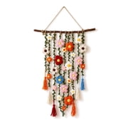 YIDIXING Macrame Wall Hanging, Boho Floral Woven Tapestry Cute Wall Art for Apartment Dorm Room Decor