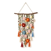 YIDIXING Macrame Wall Hanging, Handmade Woven Flower Tapestry Boho Wall Decor for Living Room Bedroom