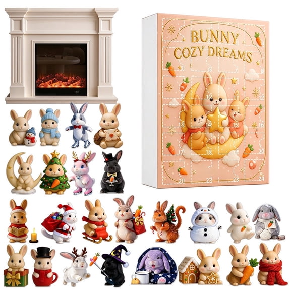 YIDIXING Multicolor 2D Bunny Advent Calendar, 24 Day Christmas ...