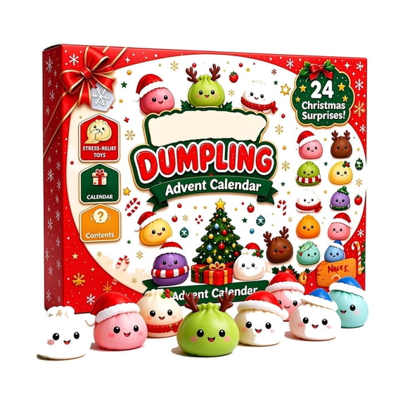 YIDIXING Multicolor Christmas Dumpling Advent Calendar, 24 Days Countdown with Cute Squishy Bun Dumpling Toys for Kids Holiday Gifts Party Favors