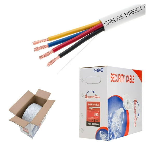 YIDOADFEAP 500ft Stranded 22/4 Alarm CCA Cable for Low Voltage LED, Burglar System, Fire Detector, Security Station, Door , 22AWG 4 Conductors Wire