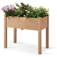 YIDOADFEAP Raised Garden Bed with Legs, Lumber Raised Planter Box